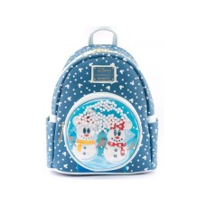 Loungefly Disney Snowman Minnie Mickey Snow Globe Mini Backpack